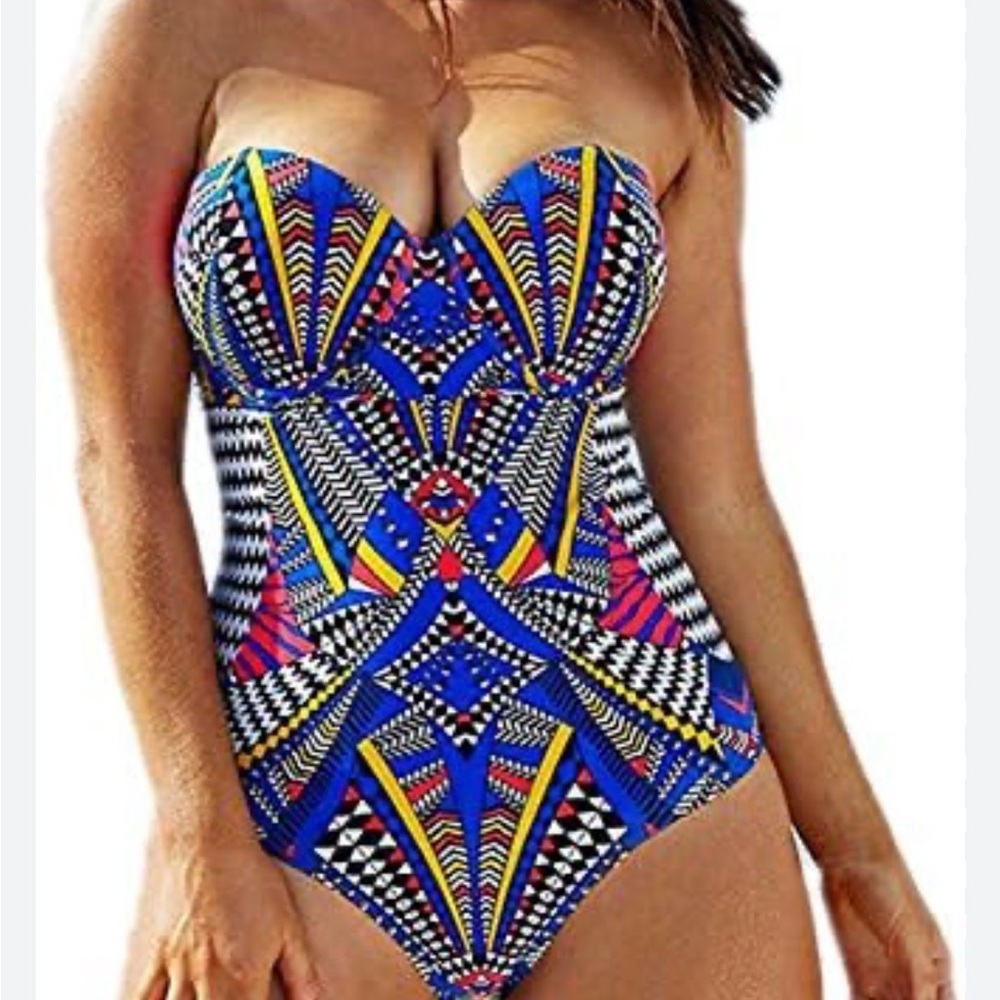 Women's Plus Size Pro Athletic Bathing Suit Women 4XL Bandeau One Piece Swimsuit